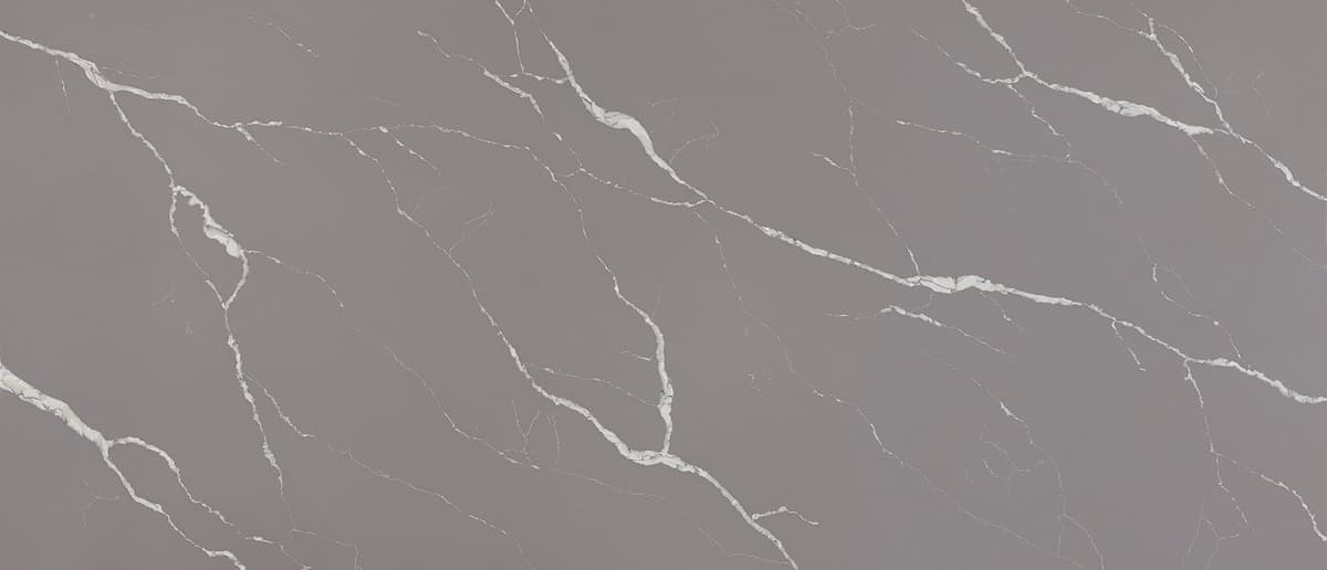 Gray quartz with white veining.