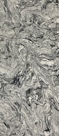 White and black granite with gray and silver swirl patterns.