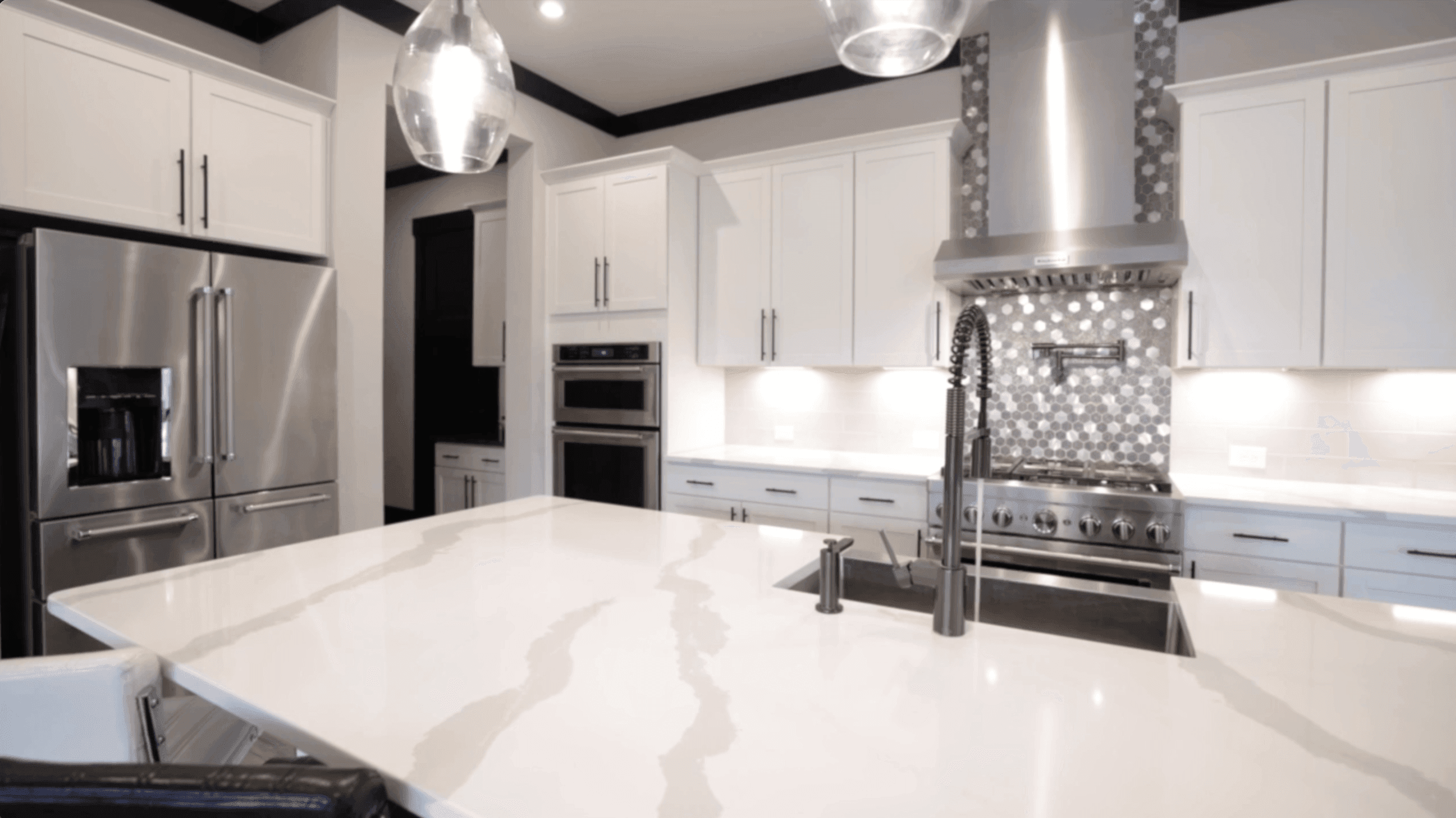 Granite countertops in a modern kitchen